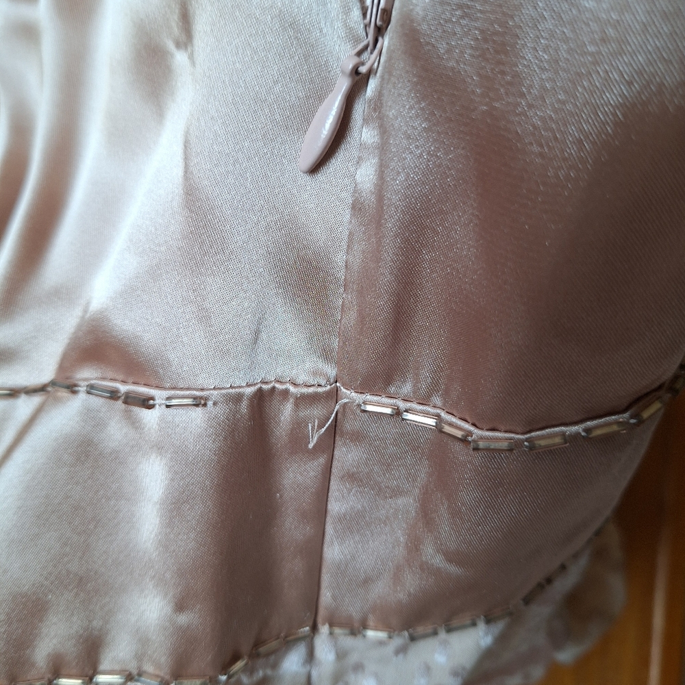 Guess Silk Burnout Dress Babydoll Y2K Beaded Coquette Romantic HOCO Event NEW - Picture 11 of 11